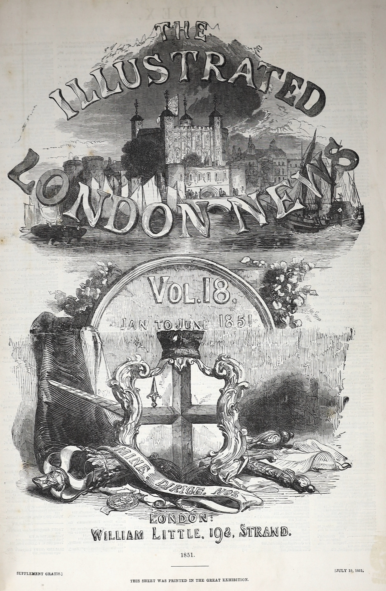 Bound volumes Illustrated London News: 1847, 1847, 1851, 1869, 1869, quantity of loose issues, 1920s and 1930s Illustrated London News